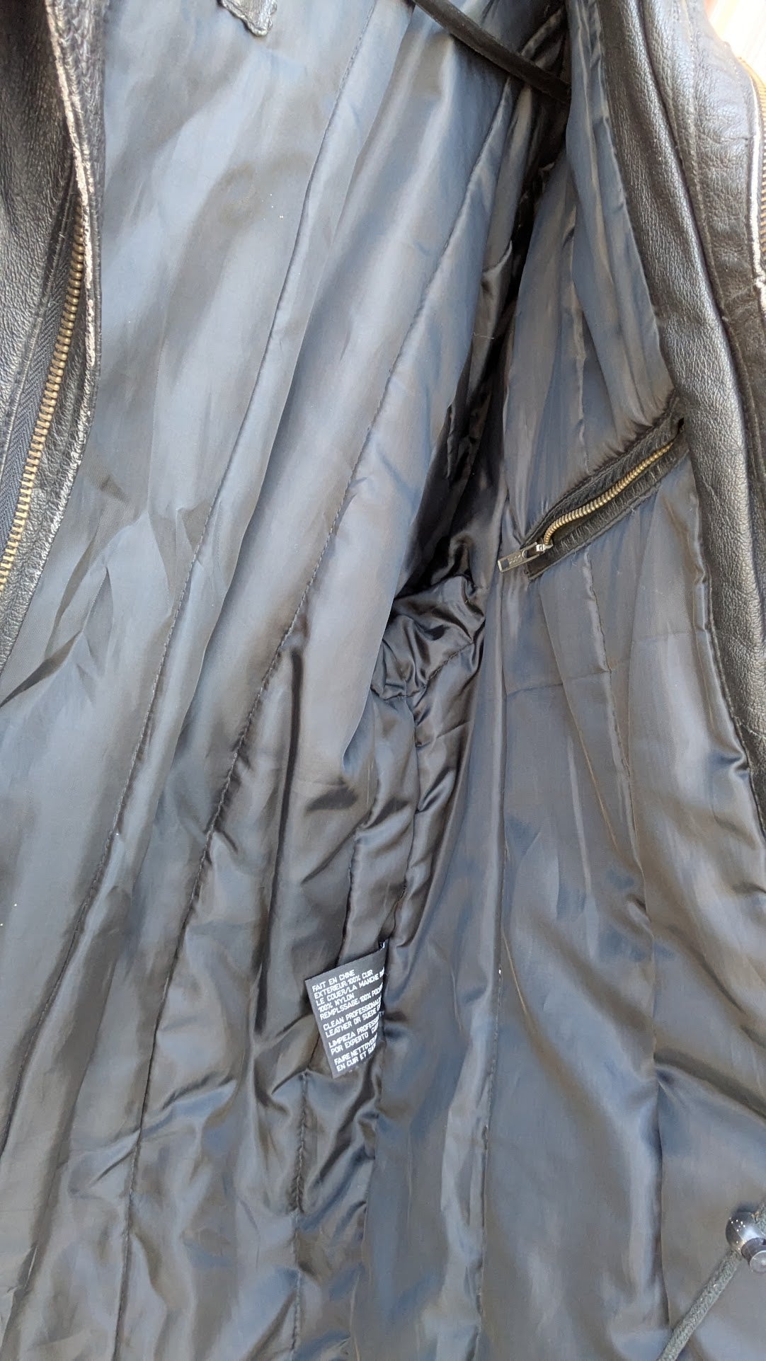 Hase Black Leather Jacket Large Vintage Biker Style Field Coat