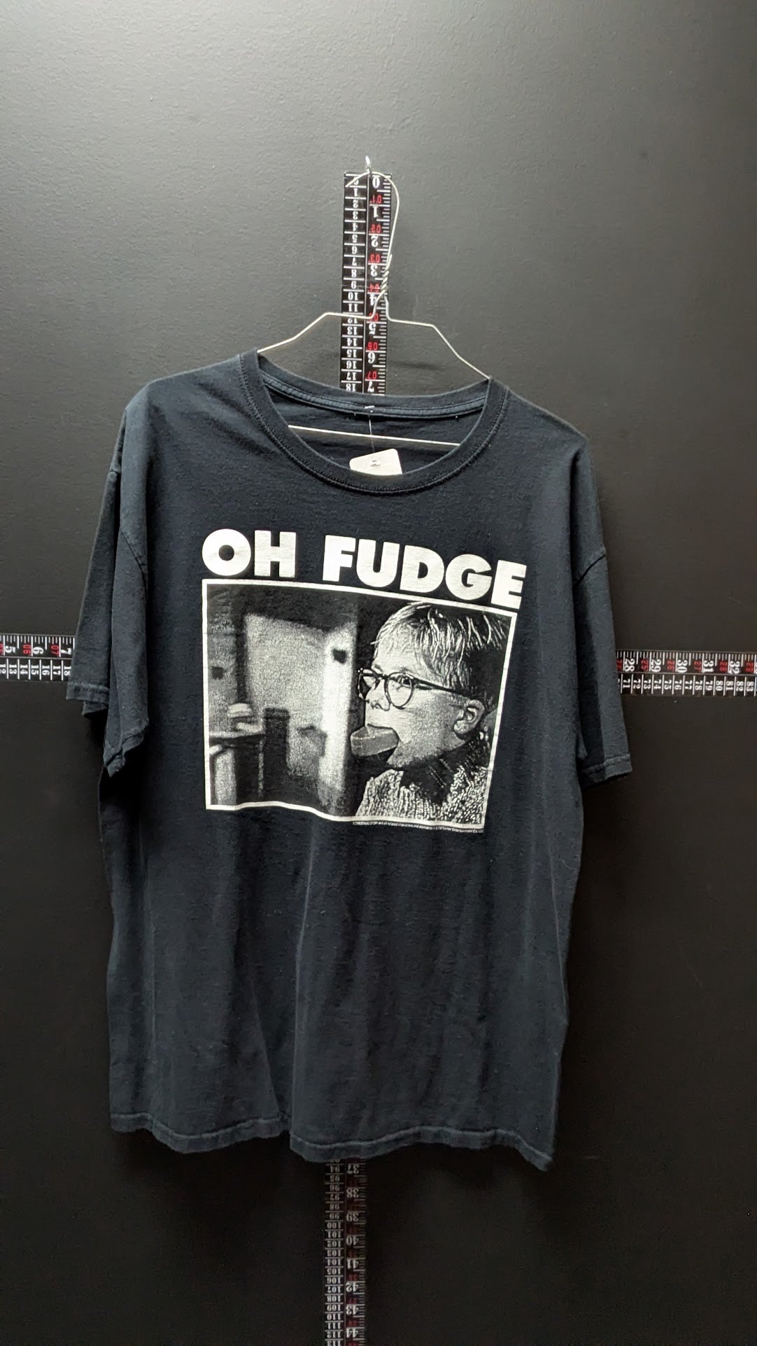 A Christmas Story “Oh Fudge” Graphic T-Shirt Black Adult Size Large