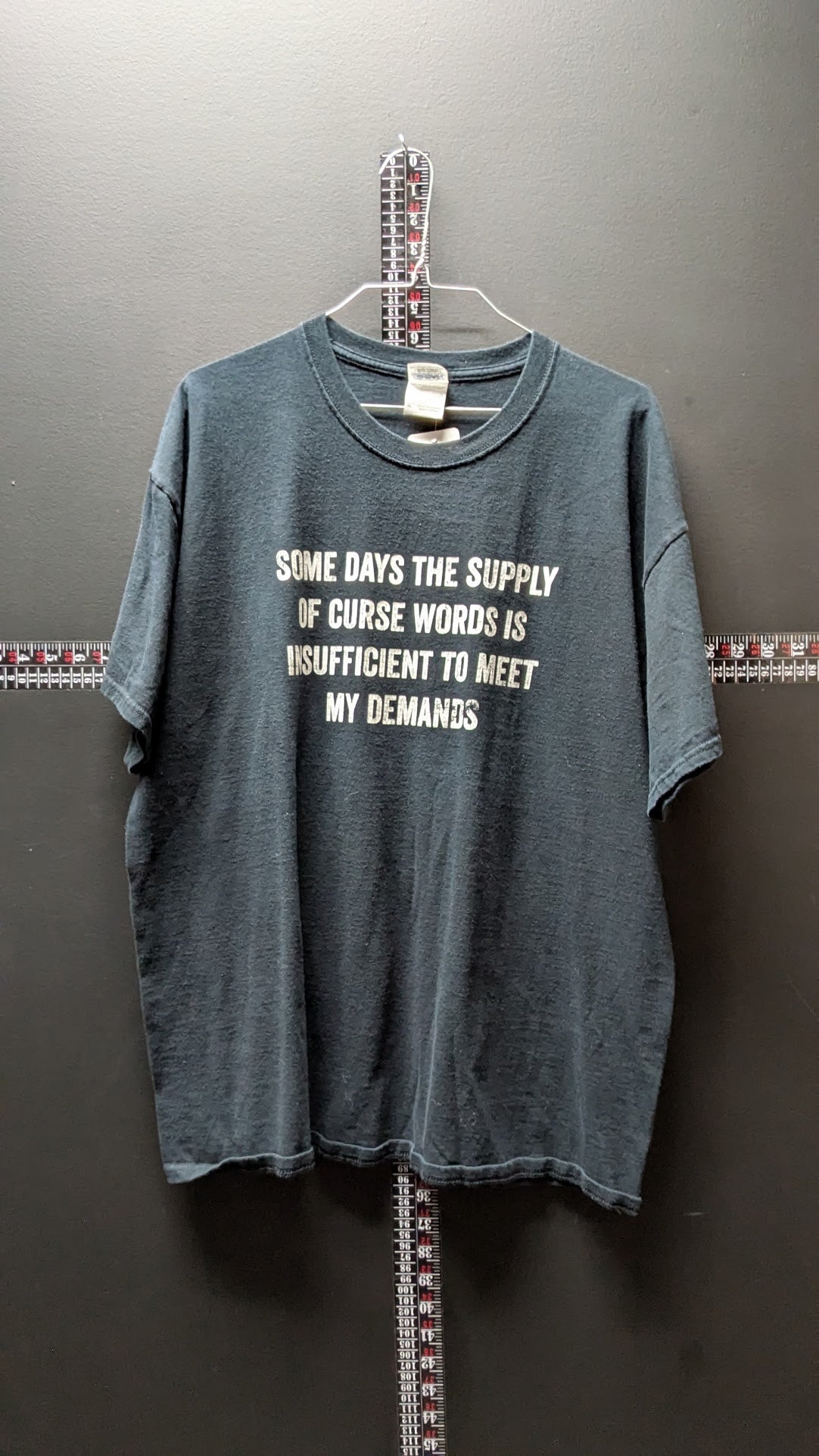 Funny Quote Graphic T-Shirt “Some Days the Supply of Curse Words…” Black XL