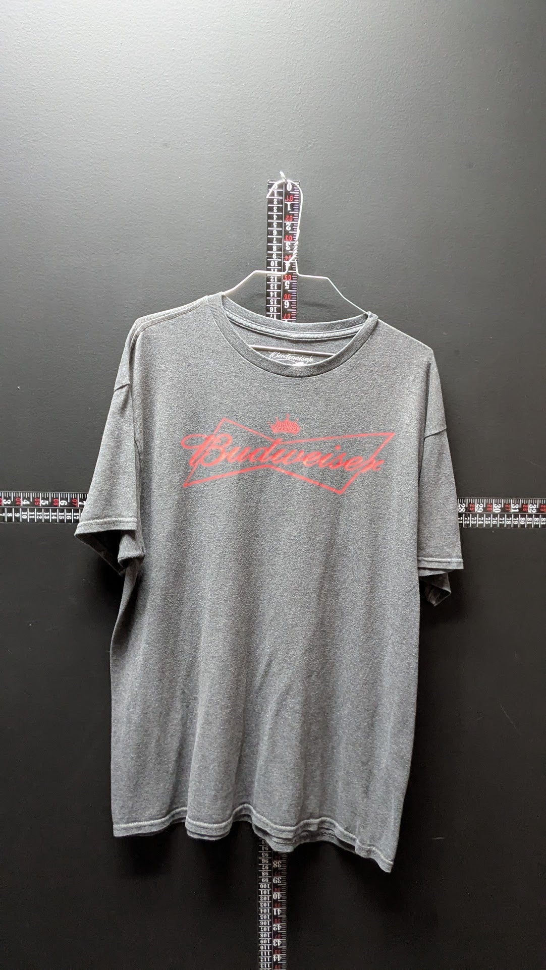 Budweiser Logo Graphic T-Shirt Gray Red Script Large