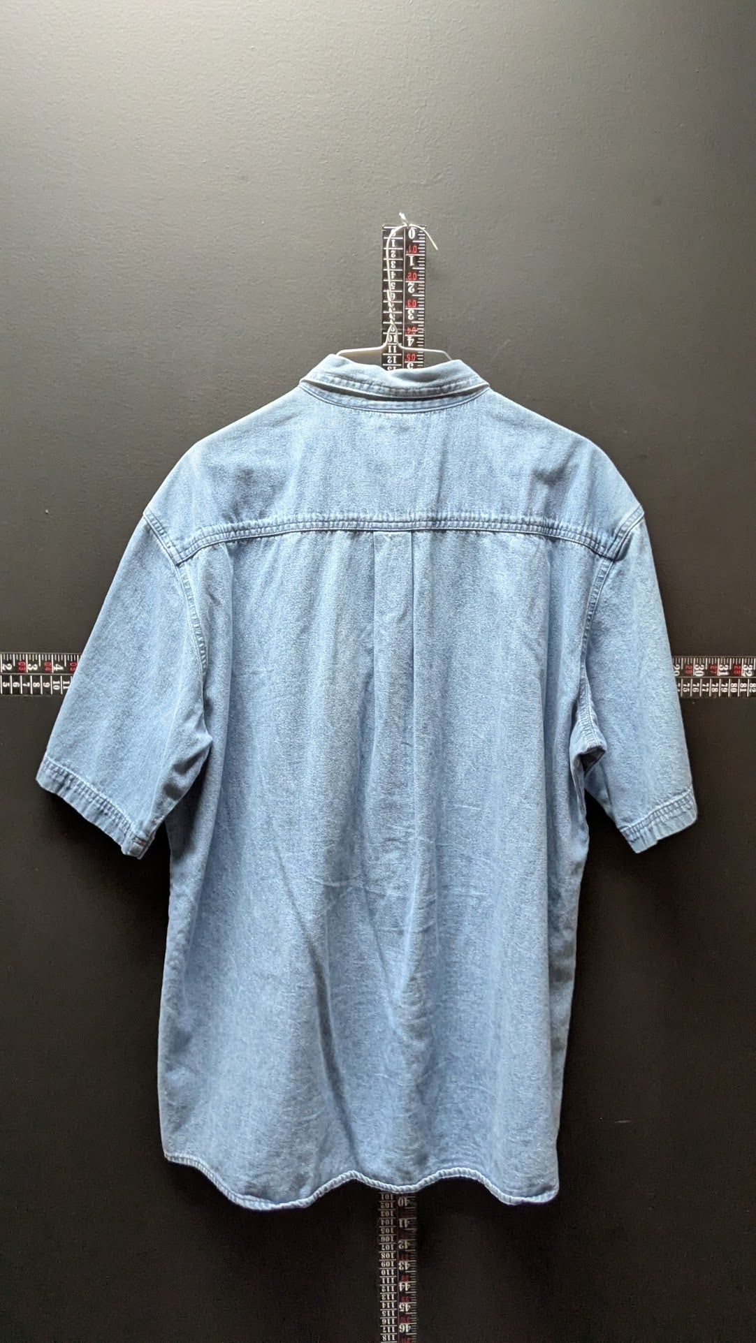 Dickies Denim Button-Up Shirt Short Sleeve Light Wash XL
