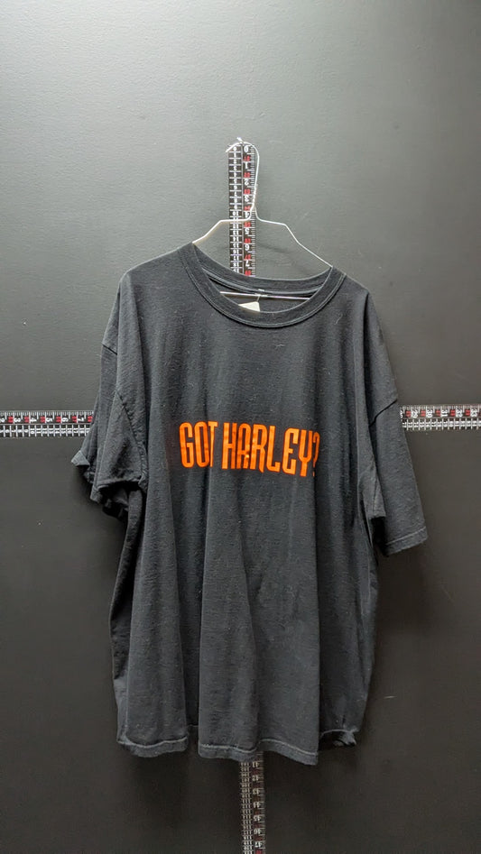 “Got Harley?” Graphic Tee – Black / Orange Print