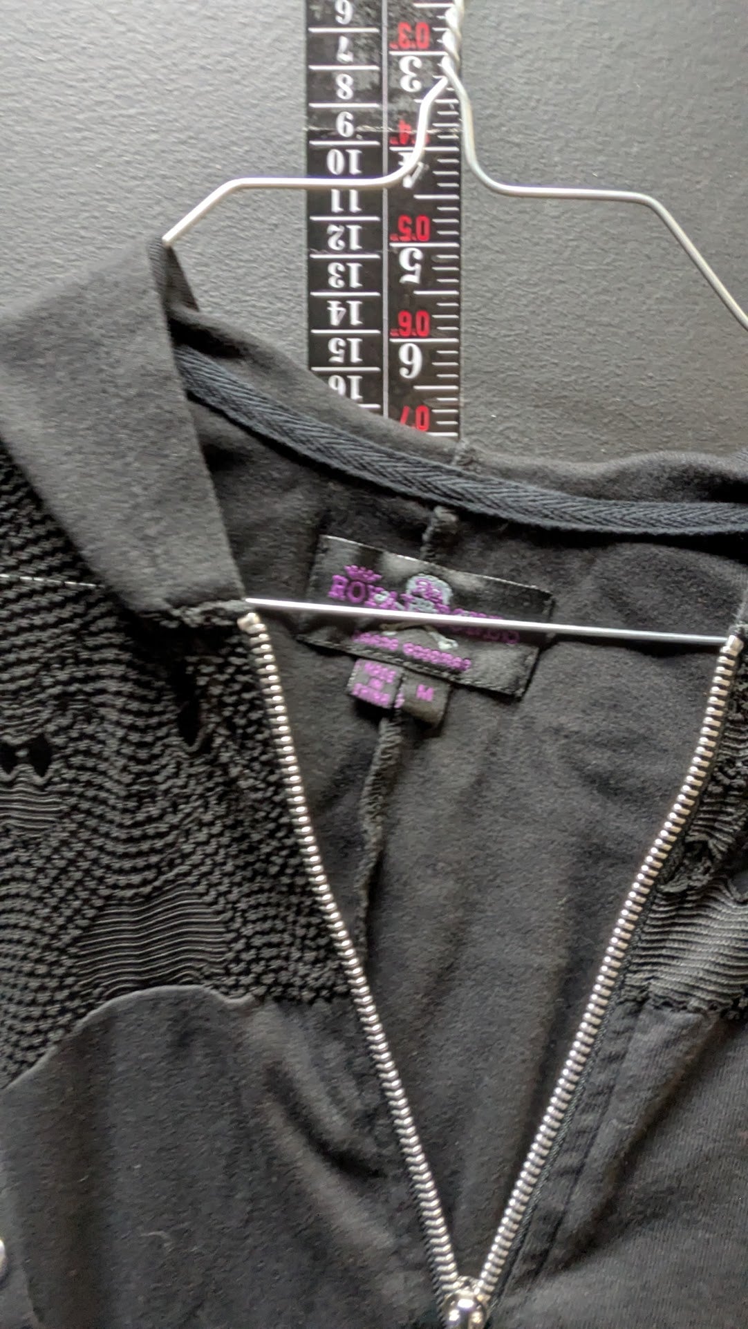 RARE Royal Bones by Tripp Skull Lace Hoodie - Black Goth Grunge Zip-Up - Medium