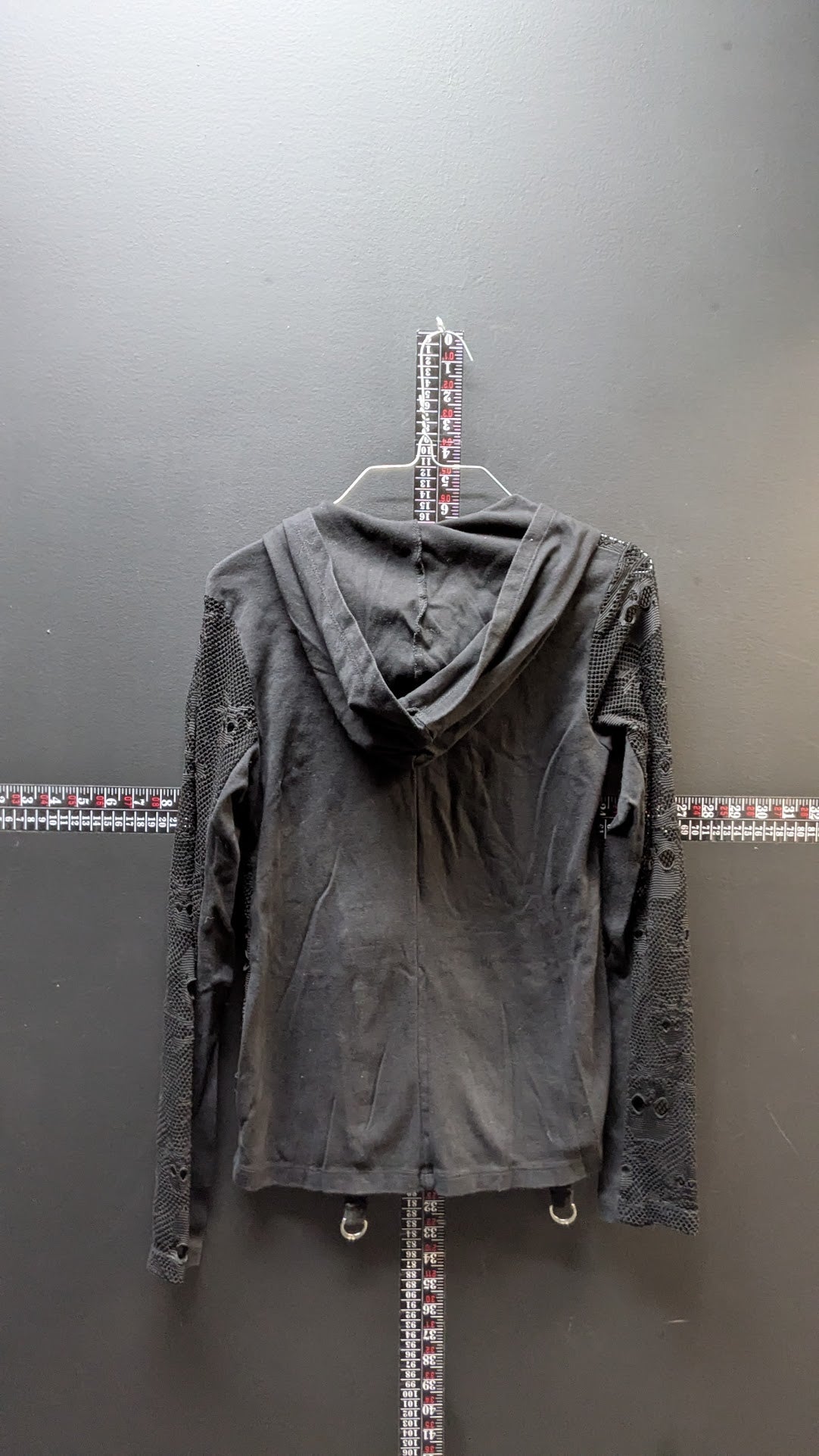 RARE Royal Bones by Tripp Skull Lace Hoodie - Black Goth Grunge Zip-Up - Medium