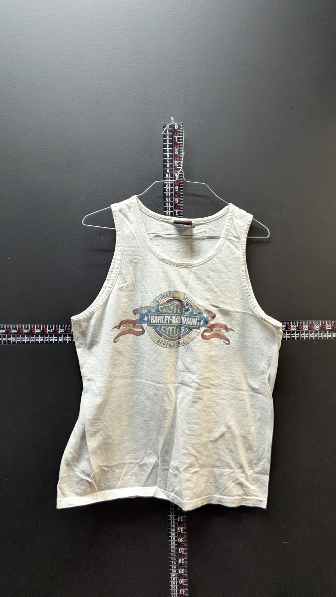 Vintage Harley-Davidson Paris France Tank Top - ATS Bastille Dealer Graphic - White - Men's Medium