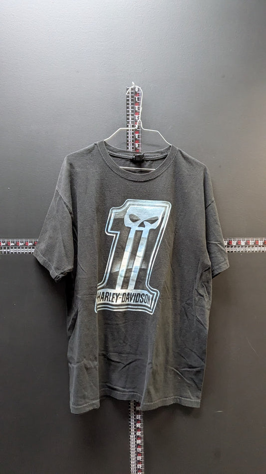 Harley-Davidson Skull #1 Graphic T Shirt Men’s Large Black Biker Tee