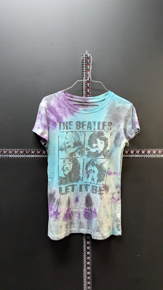 The Beatles Let It Be Tie Dye T Shirt Women’s Small Blue Purple Graphic Band Tee