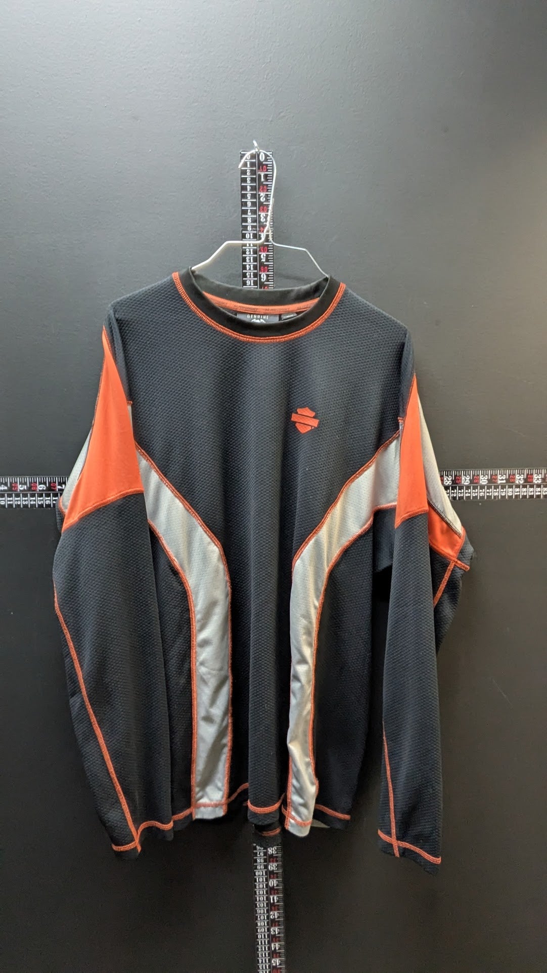 Harley Davidson Performance Long Sleeve Shirt Men’s XL Black Orange Mesh Biker