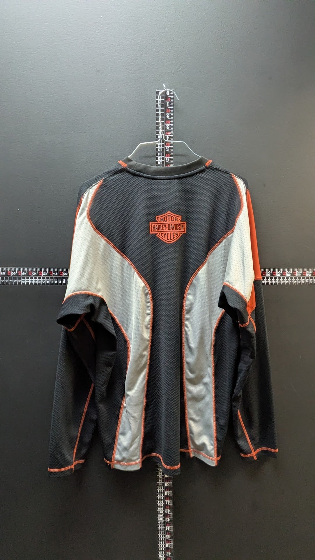 Harley Davidson Performance Long Sleeve Shirt Men’s XL Black Orange Mesh Biker