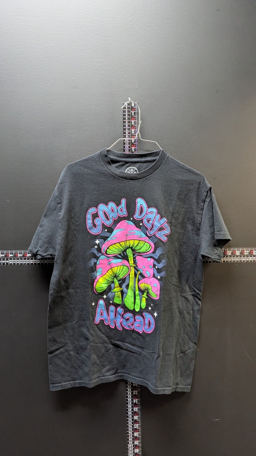 Good Dayz Ahead Mushroom Graphic T Shirt Men’s Medium Black Psychedelic Tee