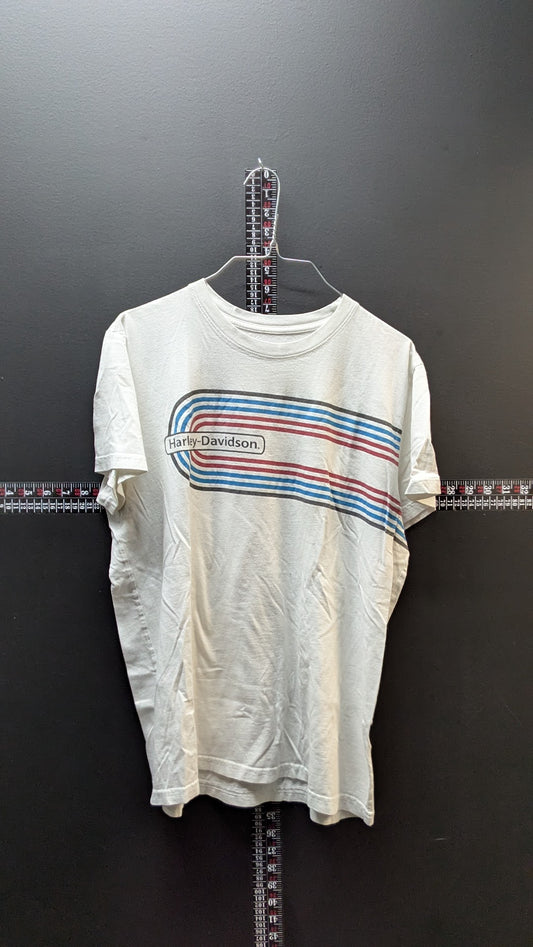 Harley-Davidson Women’s White Retro Stripe Graphic T-Shirt Size M