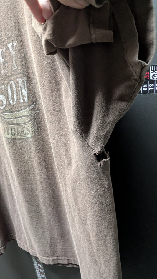 Vintage Harley-Davidson Waco Texas 3XL Brown Faded Distressed T-Shirt Tee USA