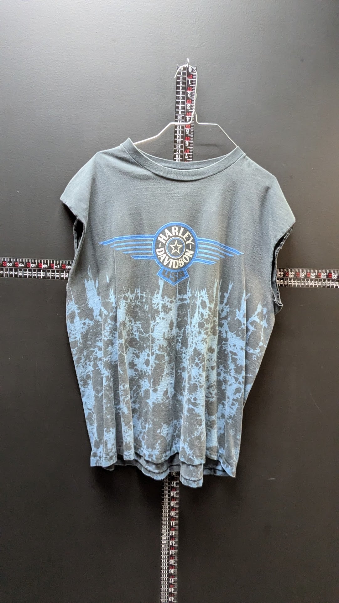Vintage Harley-Davidson Sleeveless Acid Wash T-Shirt XL Longhorn Texas Biker Tee