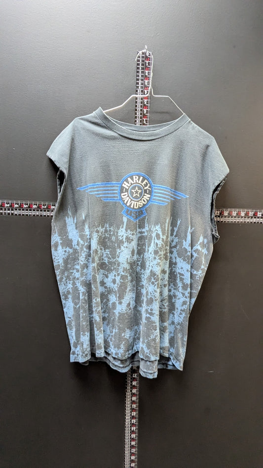 Vintage Harley-Davidson Sleeveless Acid Wash T-Shirt XL Longhorn Texas Biker Tee