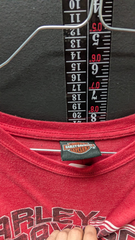 Vintage Harley-Davidson Brandt’s I-69 Marion Indiana Red T-Shirt XL Biker Tee