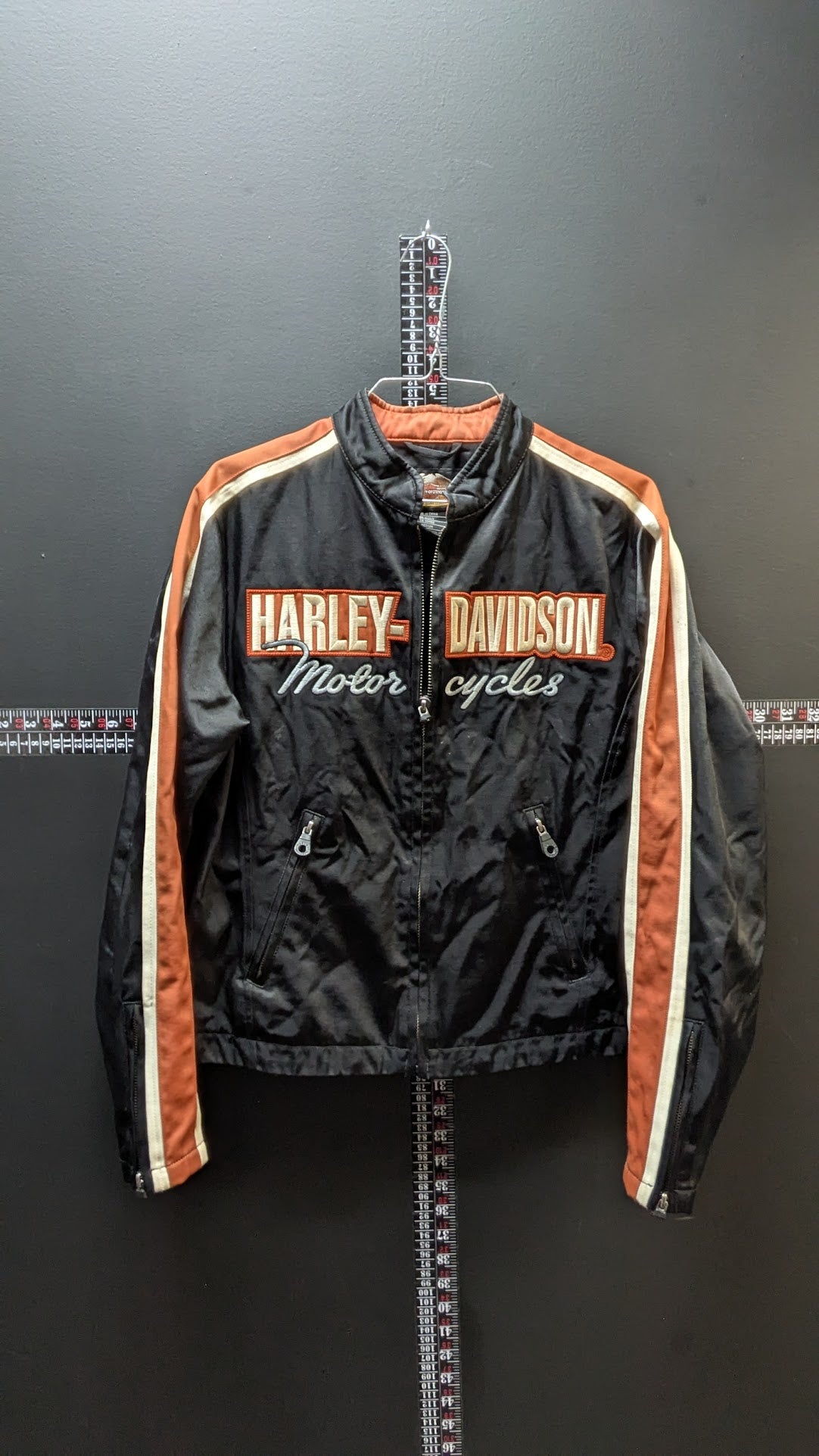 Harley-Davidson Women’s Riding Jacket Medium Black Orange Mesh Lined Motorcycle Coat