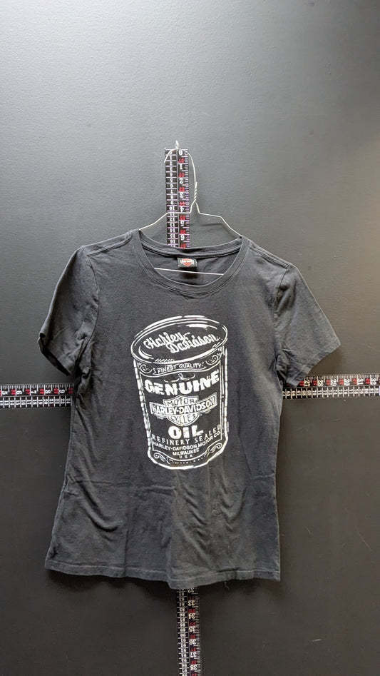 Harley-Davidson Women’s Genuine Oil Can Graphic T-Shirt Black Size Small