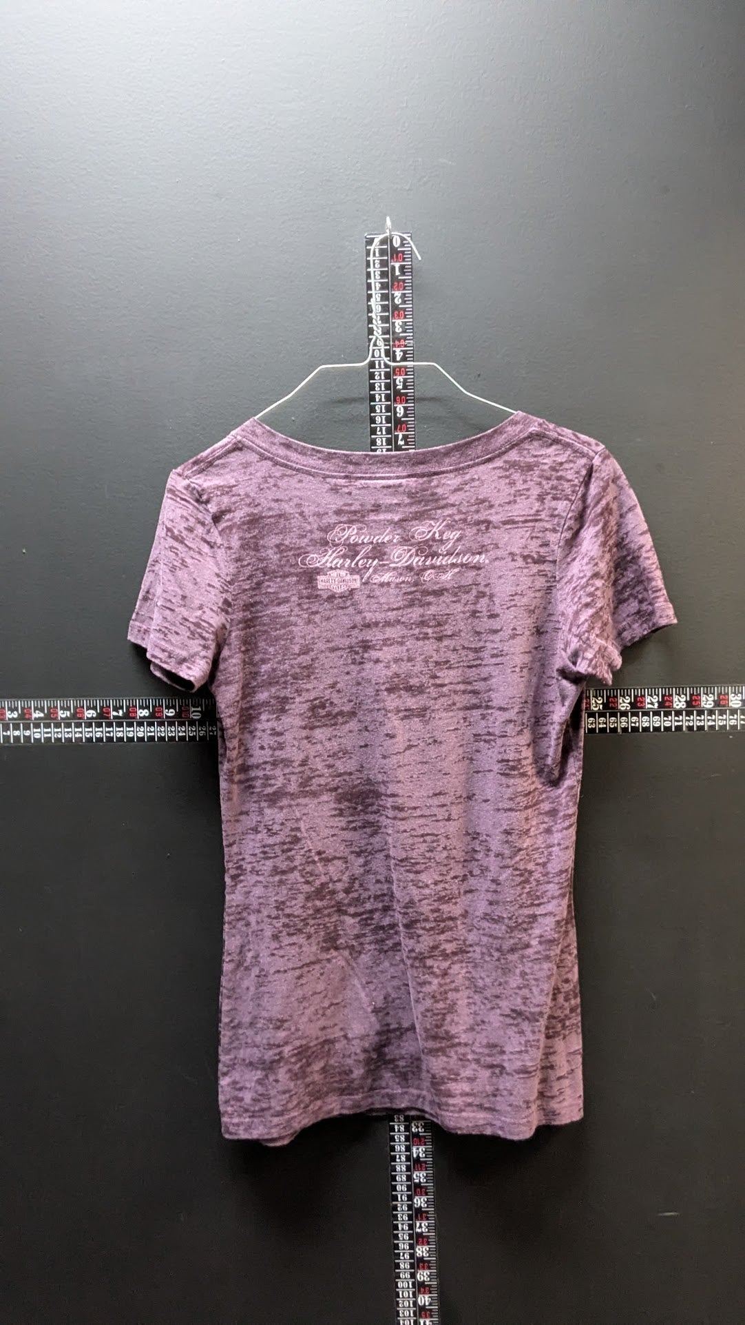Harley-Davidson Women’s Purple Burnout V-Neck T-Shirt Size Medium Powder Keg