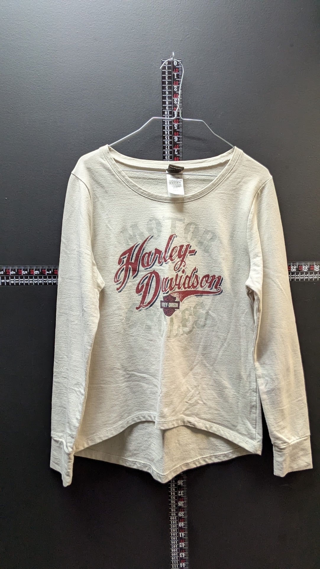 Harley-Davidson Women’s Long Sleeve Shirt Medium Cream Buckeye Dayton Ohio