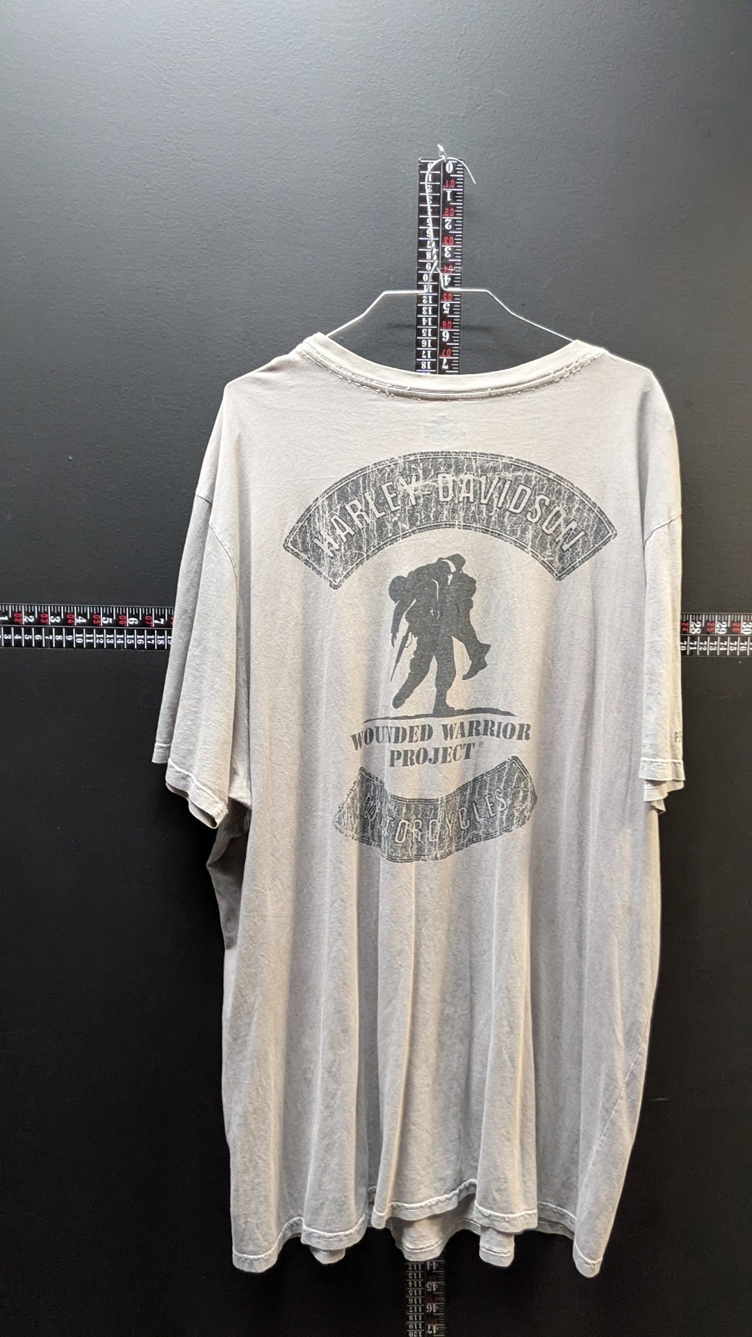 Harley-Davidson Wounded Warrior Project T-Shirt Mens 3XL Gray Distressed Tee