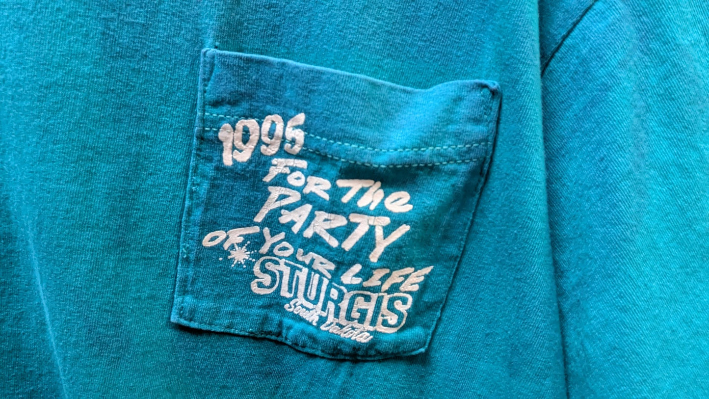 Vintage 1995 Sturgis Rally T Shirt XL Ride Free South Dakota Pocket Tee USA