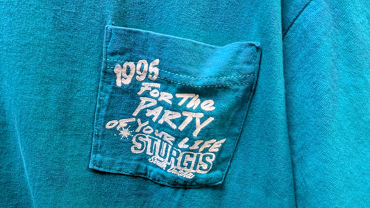Vintage 1995 Sturgis Rally T Shirt XL Ride Free South Dakota Pocket Tee USA