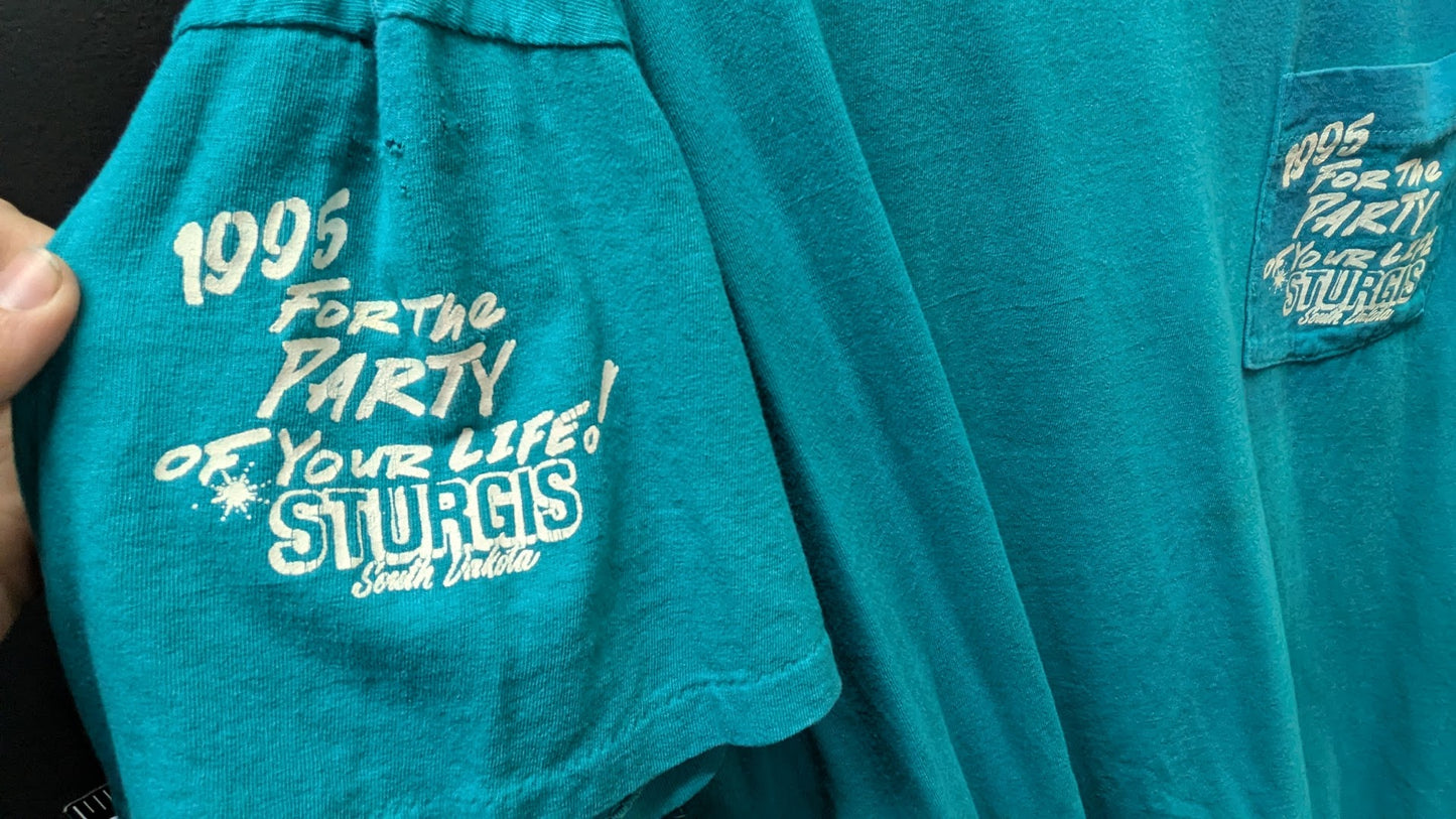 Vintage 1995 Sturgis Rally T Shirt XL Ride Free South Dakota Pocket Tee USA