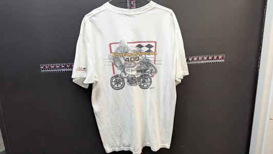 Vintage Yamaha Daytona Special 400 T Shirt XL White Motorcycle Moto Carrera USA