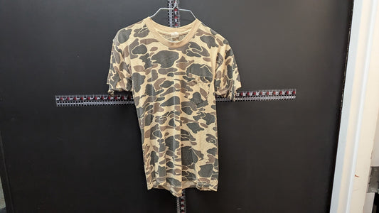 Vintage Duck Camo Pocket T Shirt USA Made Hunting Single Stitch Medium 5050