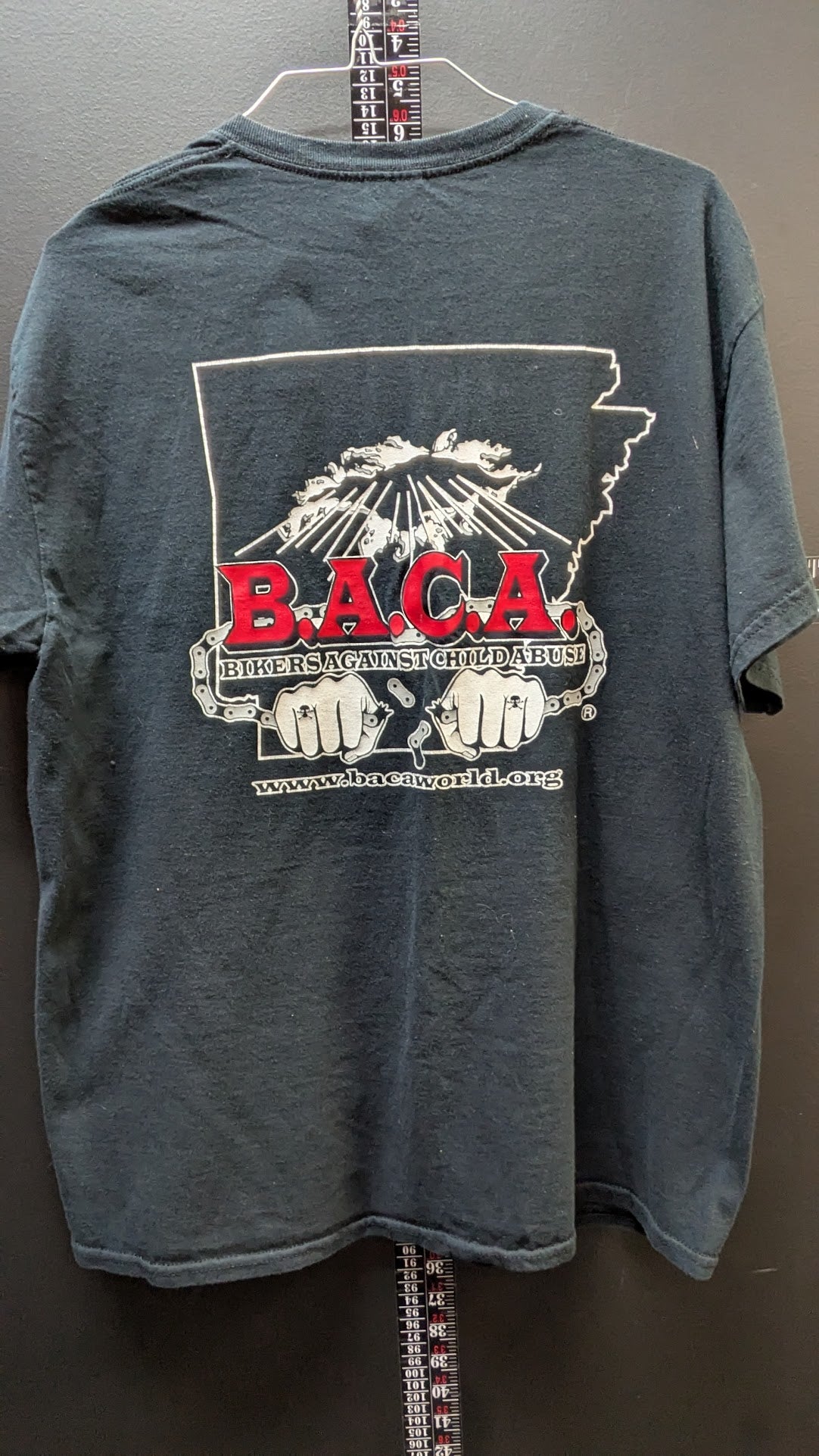 BACA Bikers Against Child Abuse T Shirt Large Black Arkansas Motorcycle Biker