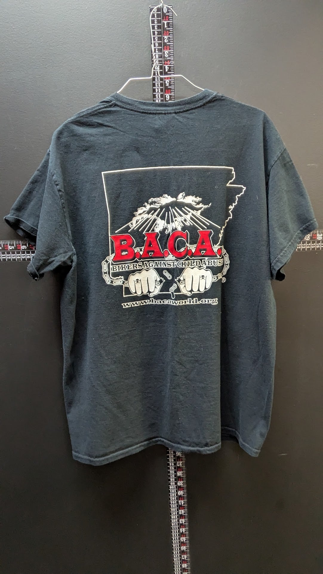 BACA Bikers Against Child Abuse T Shirt Large Black Arkansas Motorcycle Biker