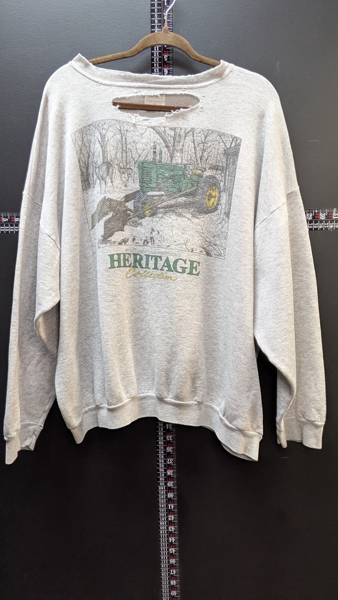 Vintage John Deere Heritage Collection Sweatshirt 3XL Distressed Farm Tractor USA