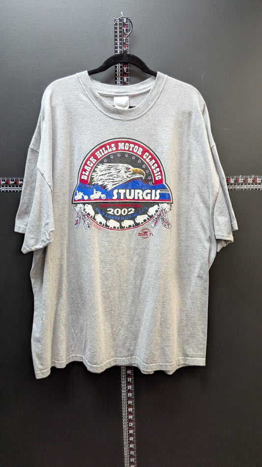 Vintage 2002 Sturgis Rally T Shirt XXL Black Hills Motor Classic USA Biker Tee