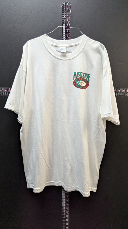 Vintage Mistletoe Belt Buckle Company Graphic T Shirt XL Funny Cartoon Promo Tee