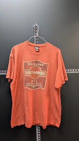 Harley-Davidson Genuine Motorclothes T-Shirt Mens XL Orange Distressed Graphic Tee