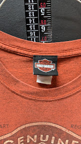 Harley-Davidson Genuine Motorclothes T-Shirt Mens XL Orange Distressed Graphic Tee