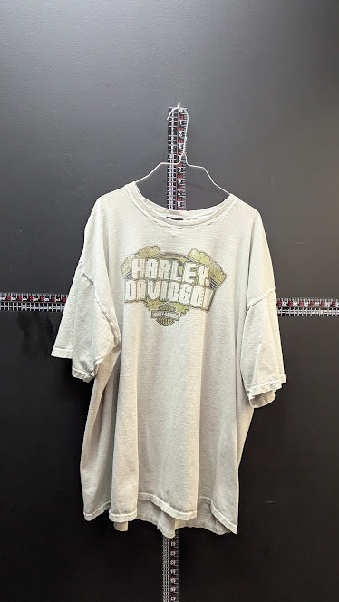 Vintage Harley-Davidson Zips Mackinaw City Michigan T-Shirt Mens 2XL White Tee