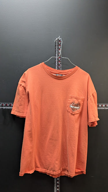 Vintage Harley-Davidson Redwood Run T-Shirt Mens XL Orange Biker Rally Tee