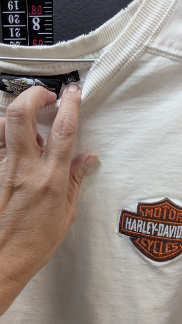 Harley-Davidson Long Sleeve Shirt Mens XL White Bar & Shield Biker Tee