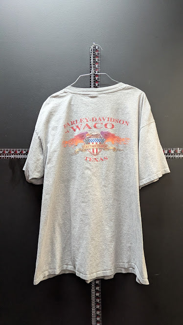 Harley-Davidson Waco Texas T-Shirt Mens XL Gray Pocket Graphic Tee