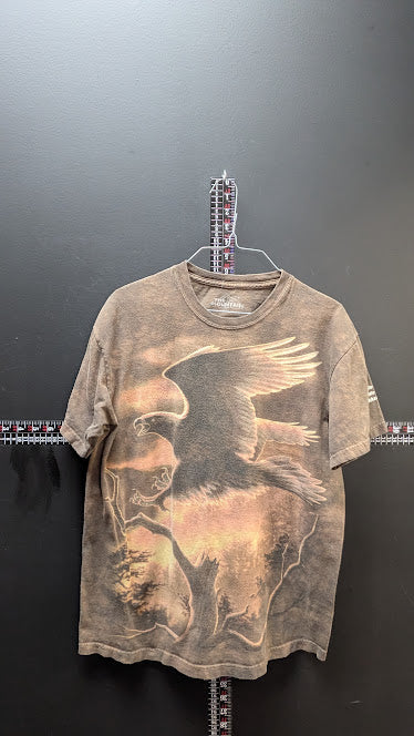 The Mountain Eagle Wolf Tie Dye T-Shirt Mens Large Brown Wildlife Graphic Tee