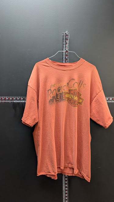 Vintage Harley-Davidson Montana Motorcycle Adventures T-Shirt Mens XL Orange Tee
