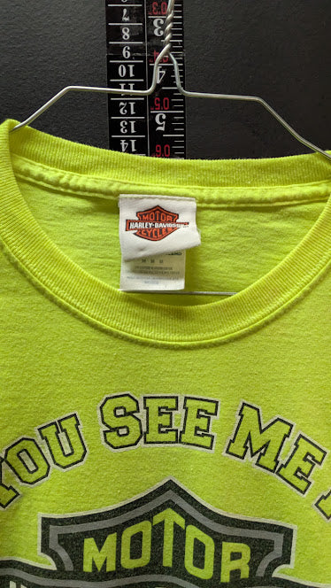 Harley-Davidson Thunder Creek Long Sleeve Shirt Mens Medium Neon Safety Green Tee