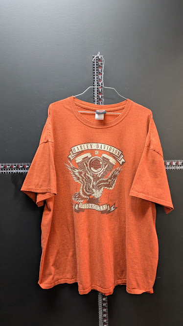 Harley Davidson Wildcat Lexington KY Orange Graphic T Shirt Mens 3XL Biker Eagle