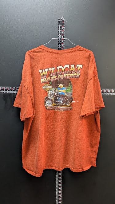 Harley Davidson Wildcat Lexington KY Orange Graphic T Shirt Mens 3XL Biker Eagle