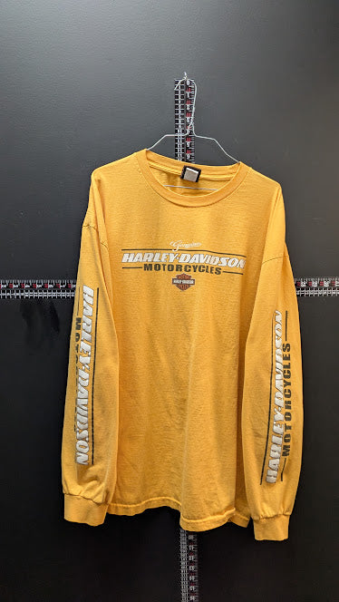Harley Davidson Smoky Mountain Maryville TN Yellow Long Sleeve T Shirt Mens 2XL