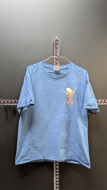 Harley Davidson Sturgis SD Taz Looney Tunes Blue Graphic T Shirt Mens Large