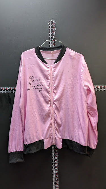 Pink Ladies Satin Bomber Jacket Pink Grease Style Costume Jacket Womens XL