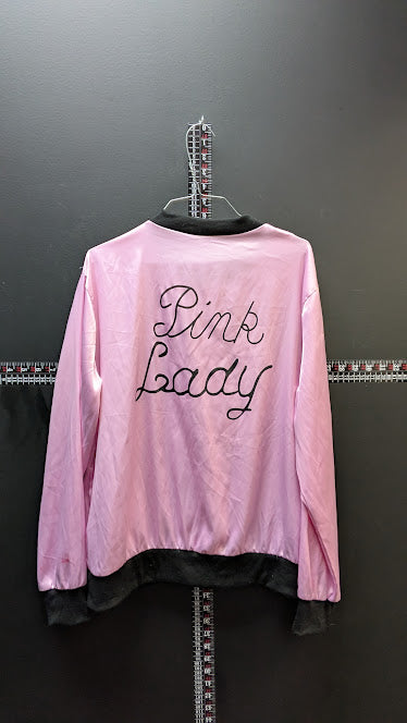 Pink Ladies Satin Bomber Jacket Pink Grease Style Costume Jacket Womens XL
