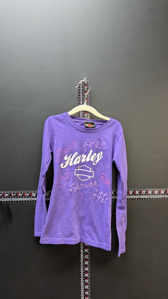 Harley Davidson Girls Purple Long Sleeve Shirt Youth Small (6-6X) Stampede Lubbock